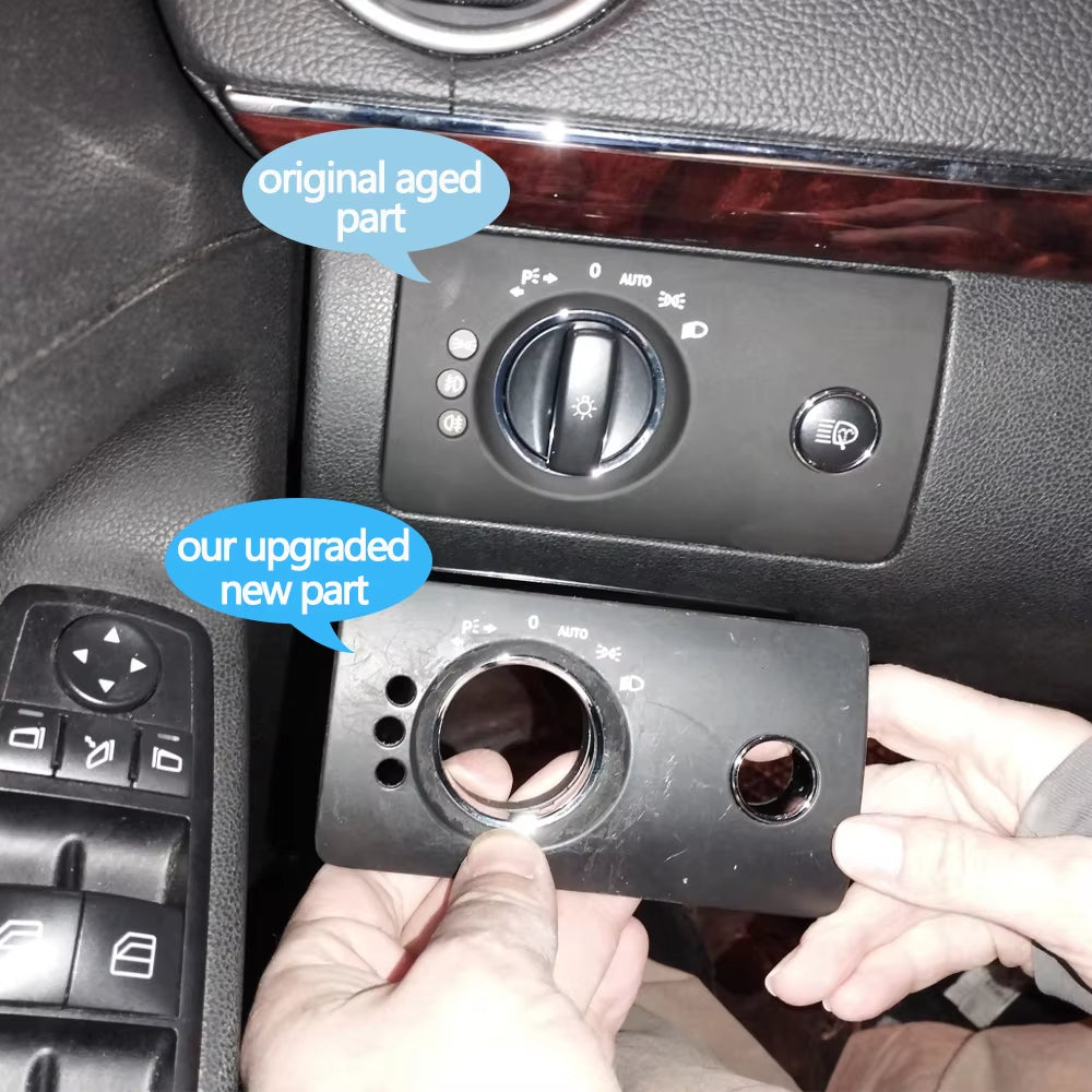 LHD Car Interior Front Left Headlight Switch Trim Cover Replacement For Mercedes Benz W164 X164 ML GL 300 350 450 500 2005-2011