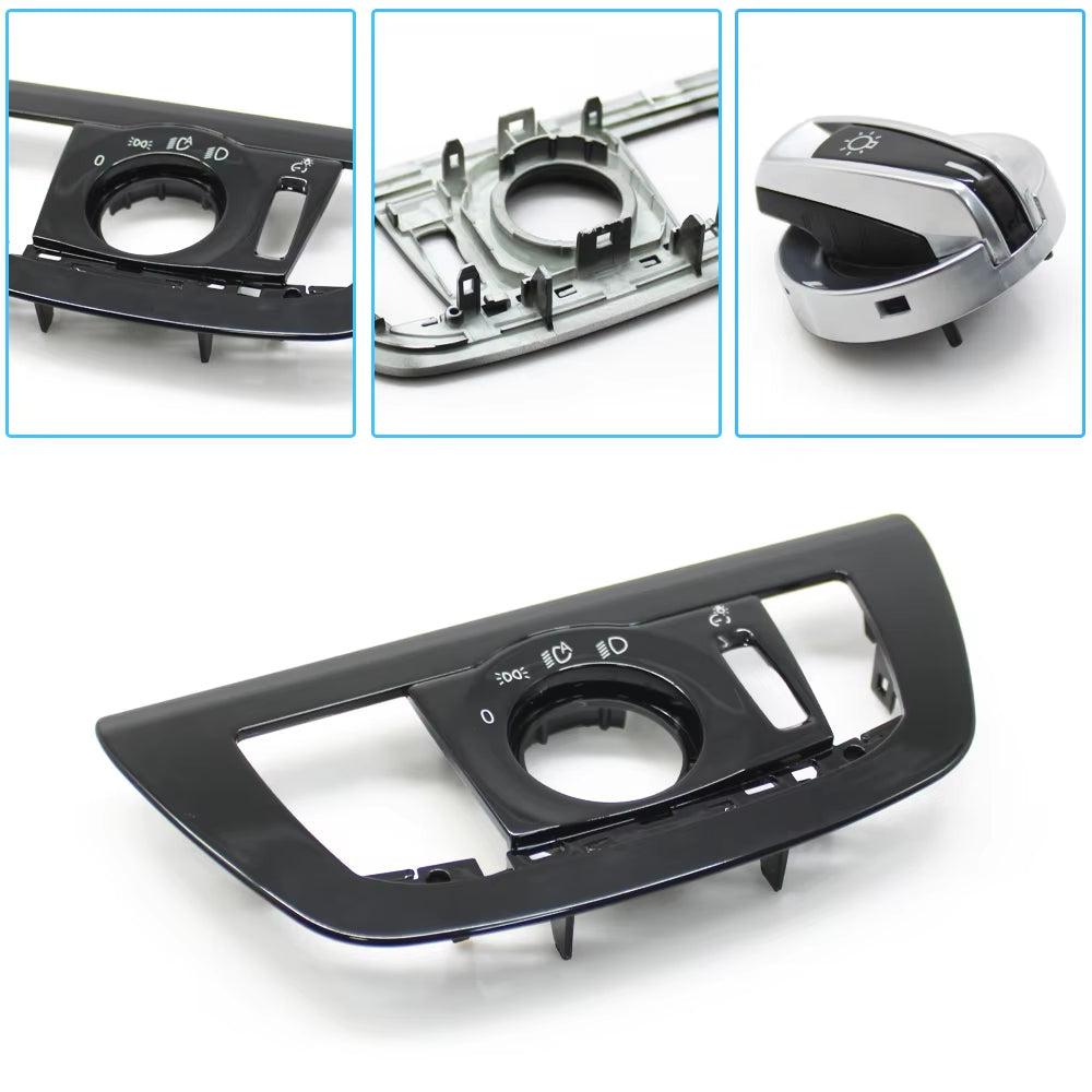 6PCS Set Car HeadLamp Rotary Foglight Button Headlight Switch Cover Panel For BMW 5 6GT Series G30 G31 M5 F90 G32 2017-2022