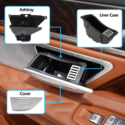 3 Colors Interior Rear Door Ashtray Cover Liner Case Replacement For BMW 7 Series G11 G12 730Li 740Li 750Li 760Li 2016-2022