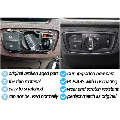 Car Front HeadLamp Rotary Foglight Button Headlight Switch Cover Panel For BMW 1 2 Series F20 F21 F22 F23 X1 F48 F49 X2 F39