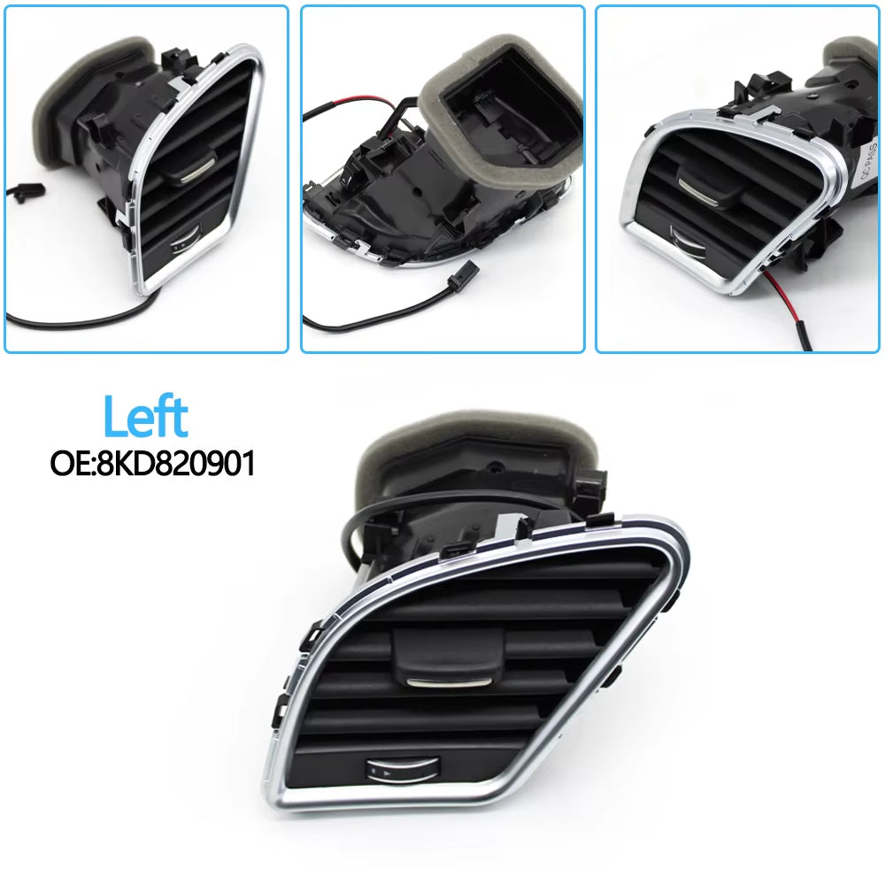 LHD Car Front Dashboard Middle Left Right AC Vent Outlet Grille Assembly For Audi A4 B8 A5 2009-2016 8KD820901,8KD820902