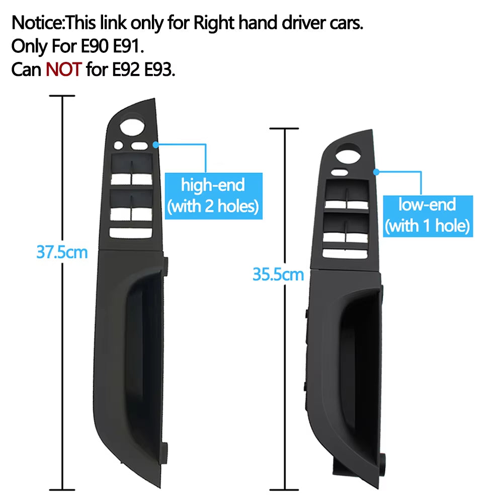 RHD Right Hand Driver Side Interior Window Switch Panel Door Handle Replacement For BMW 3 Series E90 E91 316 318 320 325 328i