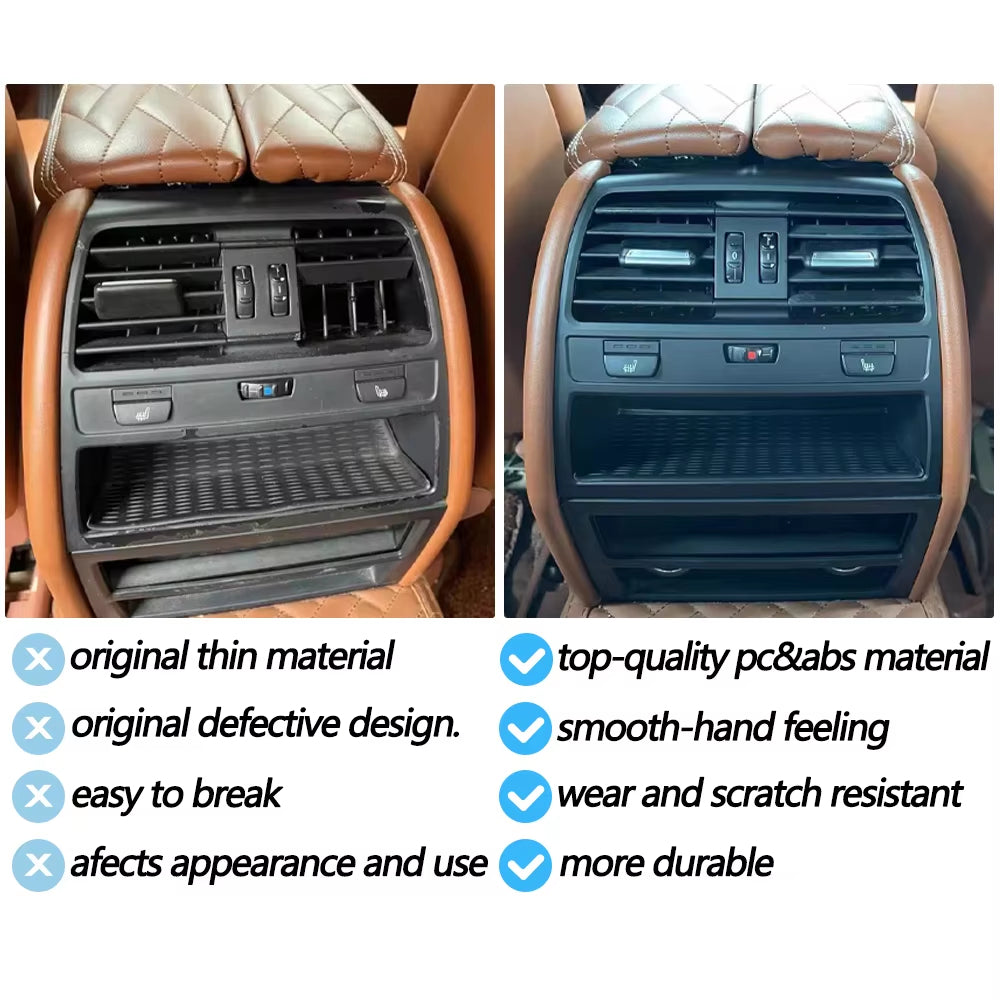 Car Rear Air Conditioning AC Vent Grille Outlet Cover Panel Replacement For BMW 7 Series F01 F02 F04 730 735 740 2009-2016