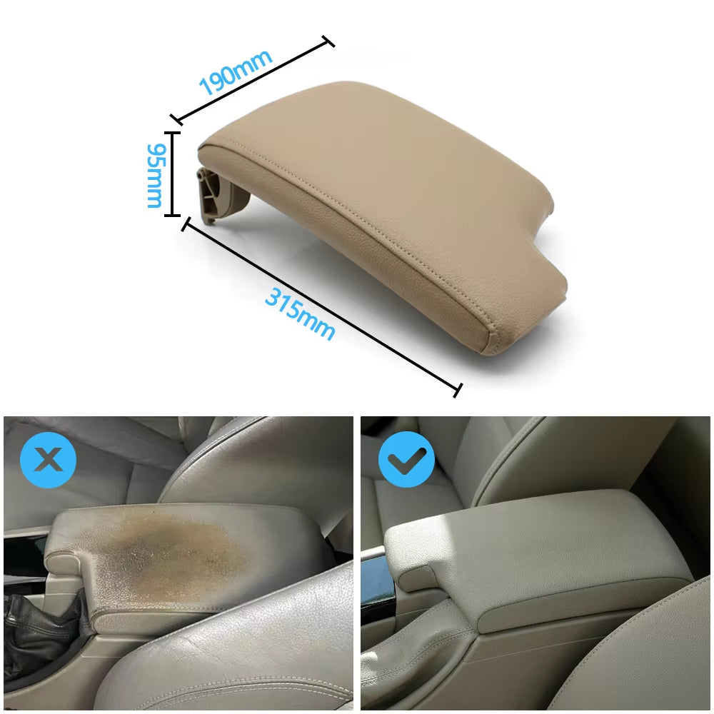 LHD Central Console Storage Box Armrest Case Leather Cover For BMW 3 Series E90 E91 E92 E93 318 320 325 328 2005-2012