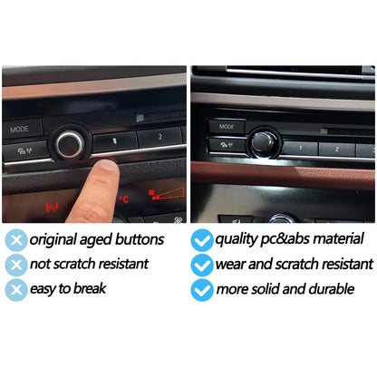 12PCS Car Center Console CD Digital MODE FM/AM Button Cover Trim For BMW 5 6 7 5GT Series F10 F11 F06 F12 F13 F07 F01 F02 F04