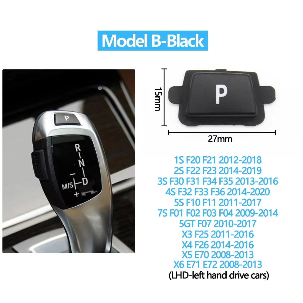 Car Gear Lever Auto Parking Button Cap For BMW 1 2 3 4 5 7 X3 X4 X5 X6 E60 F20 F21 F30 F34 F36 F10 F11 F01 F02 F07 F25 F26 F15
