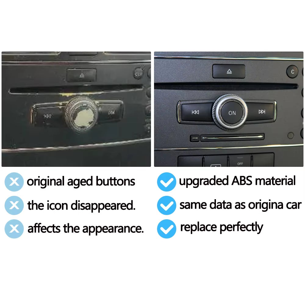 Car CD Audio Play Forward Back Off Button Cover For Benz C GLK ML GL E CLS Class W204 X204 W218 W212 W176 W156 W172 W246
