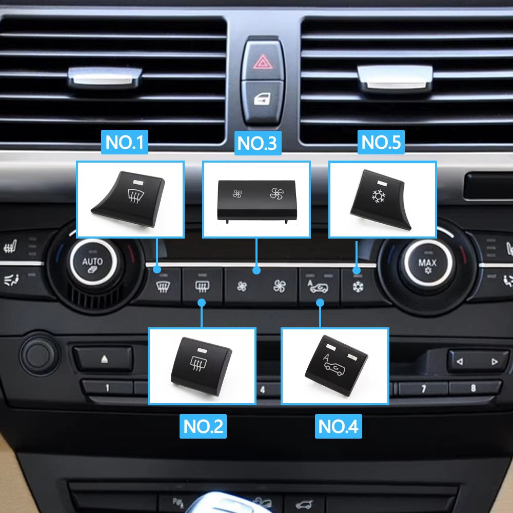 Car Heater Climate Control Fan Volume Air Conditioning Button Circulation Button For BMW X5 X6 E70 E71 E72 2007-2014 64119310445