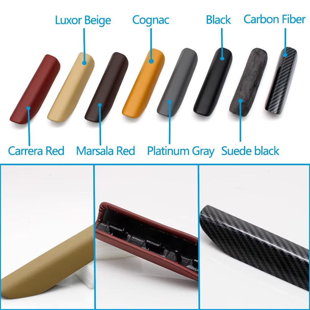 Left Right Interior Door Pull Handle Leather Outer Cover Trim For Porsche Cayman/Boxster 981 718 982 911 991