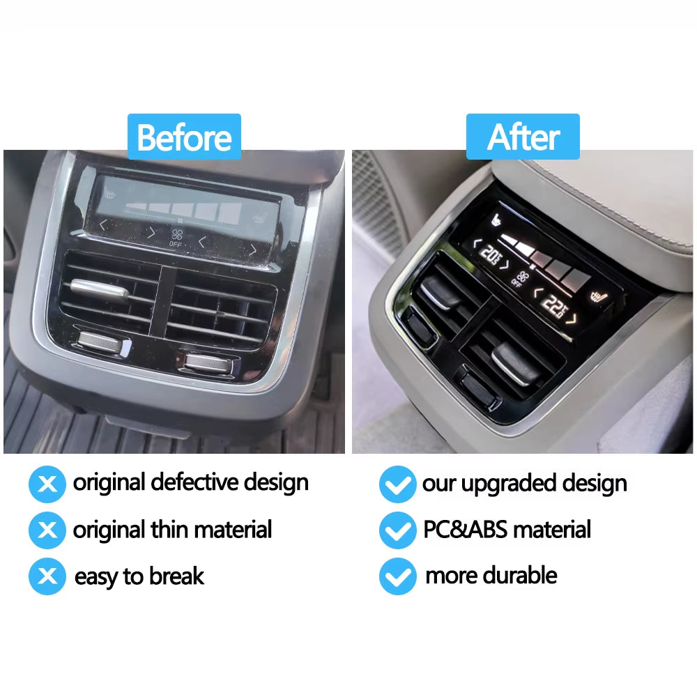 Car Rear Air Conditioning AC Vent Grille Outlet Slider Tab Clip Repair Kit For Volvo V90 S90 2016 2017 2018 2019 2020 2021-2024