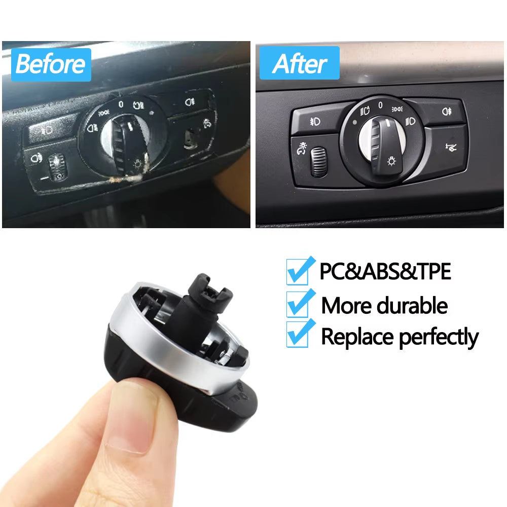 Car Head Lamp Headlight Rotary Switch Knob Button For BMW X5 X6 Z4 E70 E71 E72 E89 2007-2013