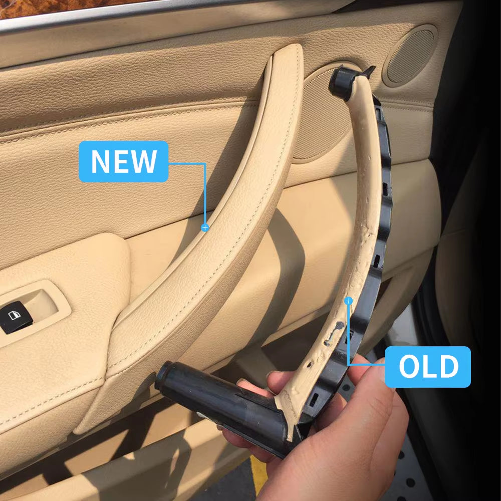 4pcs Set Car Interior Door Armrest Pull Handle Cover Trim Set For BMW X5 X6 E70 E71 E72 2007-2014