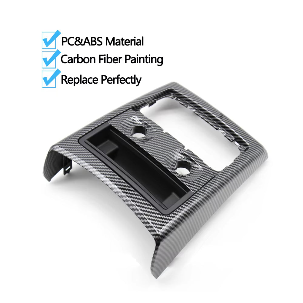 Carbon Fiber Car Rear Air Conditioner AC Vent Outer Frame Ashtray Cover Trim Replacement For BMW 3 Series E90 E91