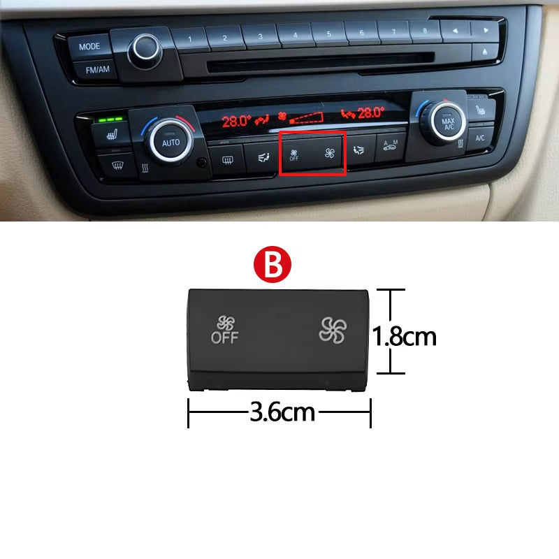 Dashboard Air Conditioner Fan Wind Volume Button Capes For BMW 1 2 3 4 X1 X3 X5 X6 Series F20 F30 F35 F80 F25 F26 E70 E84 E90