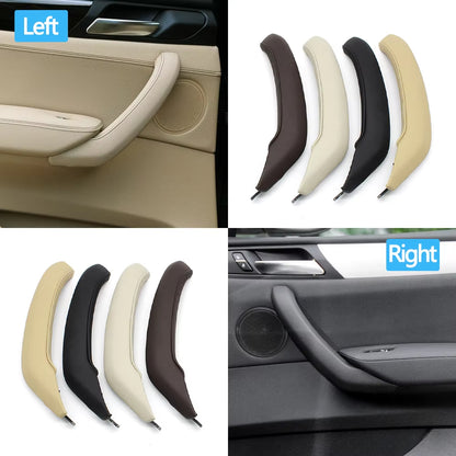 LHD RHD Car Interior Passenger Door Left Right Pull Handle Leather Outer Cover Trim Replacement For BMW X3 X4 F25 F26 2010-2016