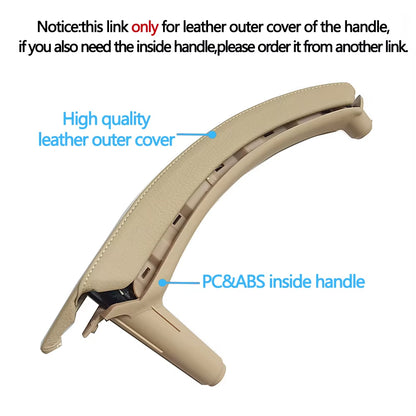 Left Right Interior Passenger Door Pull Handle Leather Outer Cover Replacement For BMW X5 X6 E70 E71 E72 2007-2014