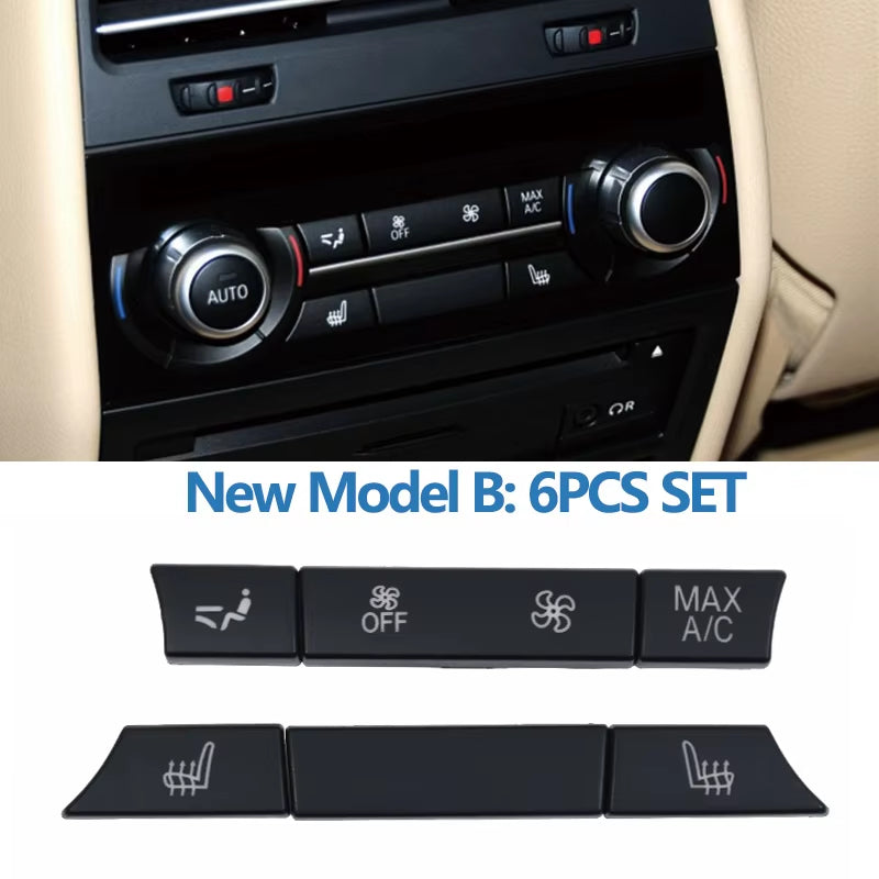 Car Rear Air Vent Venlitation Ac Buttons Key Caps Repair Kit Set For 5 5GT 6 7 Series F10 F11 F07 F01 F02 F12 F06 730 735 740