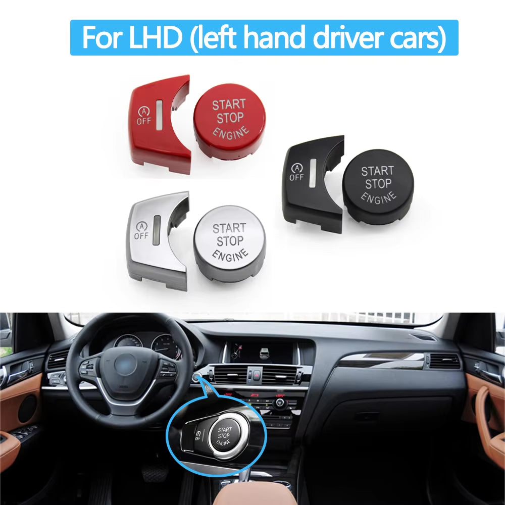 LHD RHD Car Engine Start Stop Button Switch Cover OFF Button For BMW X3 X4 X5 X6 F25 F26 F15 F16 61319291693,61319291694