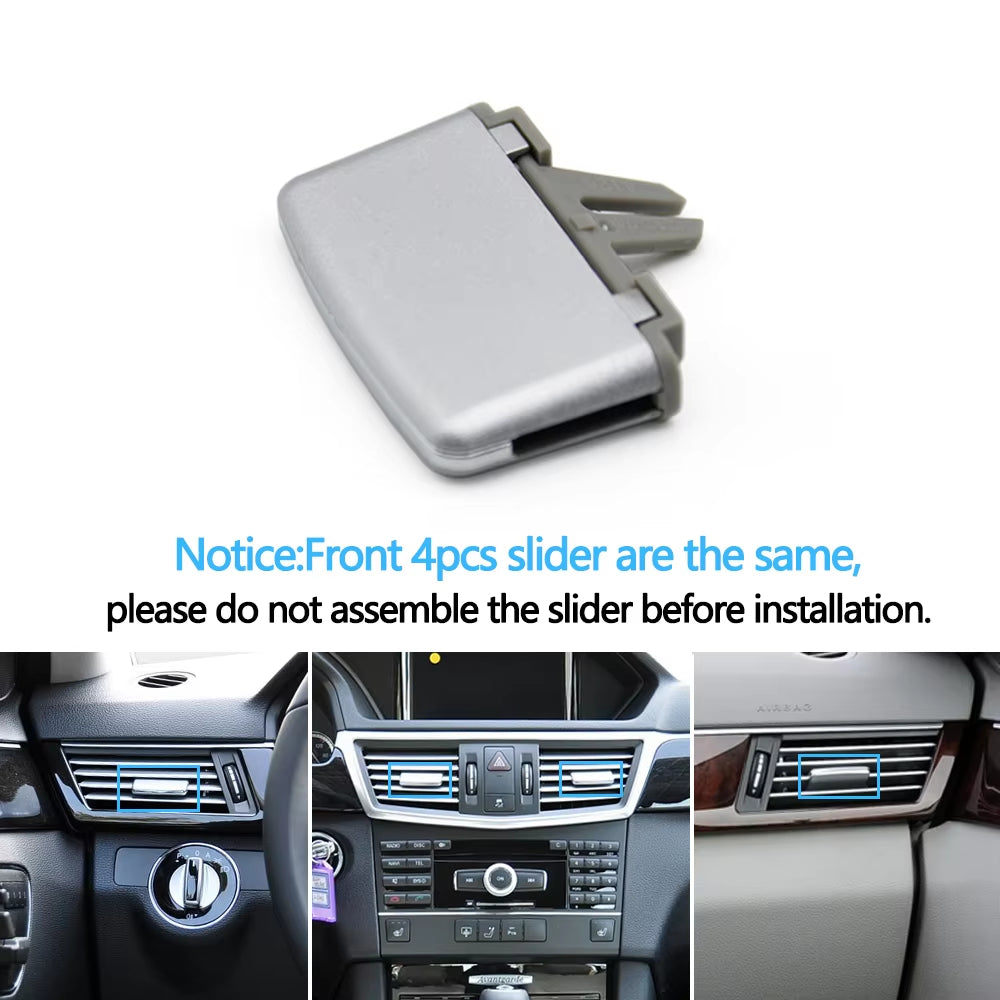 Car Front Dashboard Left Right Central Heater Air Vent Grille Repair Kit For Mercedes Benz Sedan W212 2009 2010 2011 2012 2013