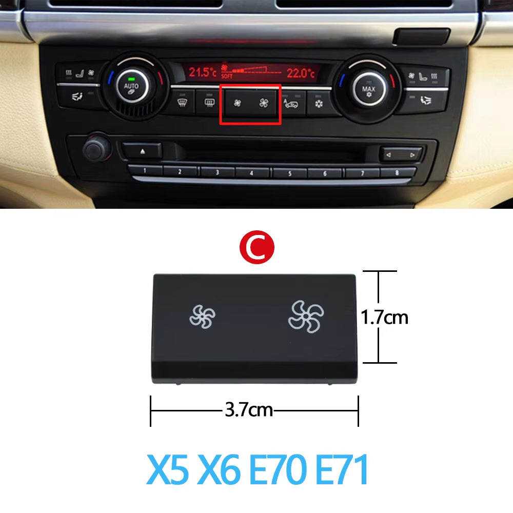 Dashboard Air Conditioner Fan Wind Volume Button Capes For BMW 1 2 3 4 X1 X3 X5 X6 Series F20 F30 F35 F80 F25 F26 E70 E84 E90