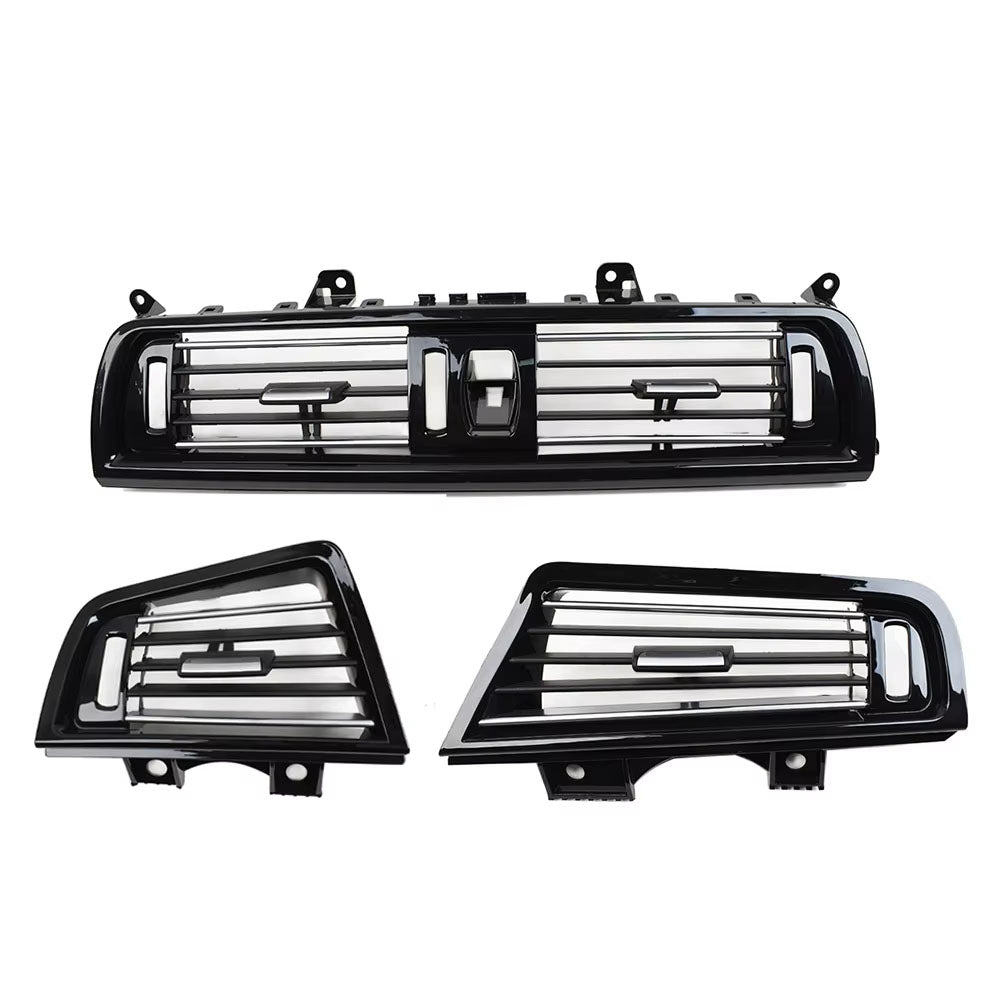 LHD RHD Piano Black Front Air Vents AC Outlet Panel Chrome For BMW 5 Series F10 F11 F18 520i 523i 525i 528i 535i
