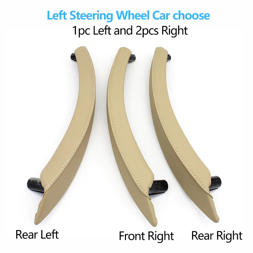 Left Right Interior Passenger Door Pull Handle Leather Outer Cover Replacement For BMW X5 X6 E70 E71 E72 2007-2014
