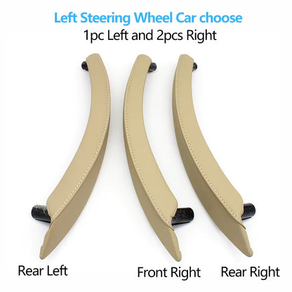 Left Right Interior Passenger Door Pull Handle Leather Outer Cover Replacement For BMW X5 X6 E70 E71 E72 2007-2014
