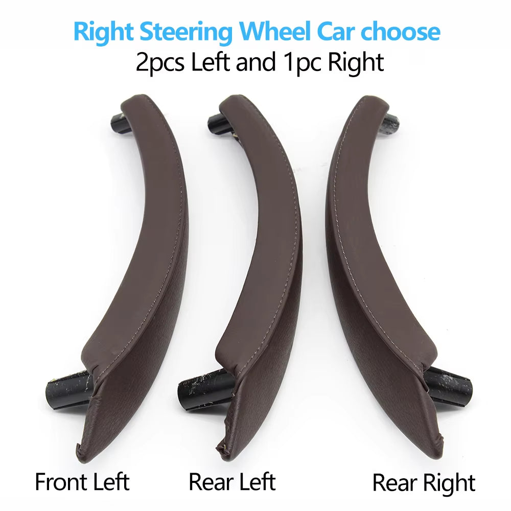 Left Right Interior Passenger Door Pull Handle Leather Outer Cover Replacement For BMW X5 X6 E70 E71 E72 2007-2014