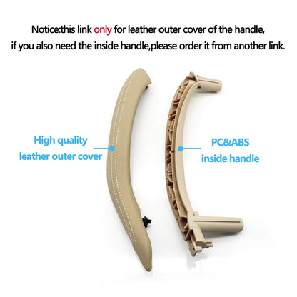 Car Interior Passenger Doors Pull Handle Outer Leather Cover Replacement For BMW X5 X6 F15 F16 2014-2018