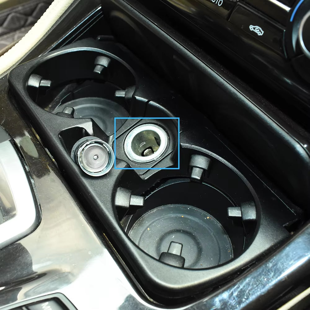 Car Front Console Drink Cup Holder Plug Cigarette Lighter Socket With Wires for BMW 5 6 X5 X6 Series F10 F11 F06 F12 E70 E71