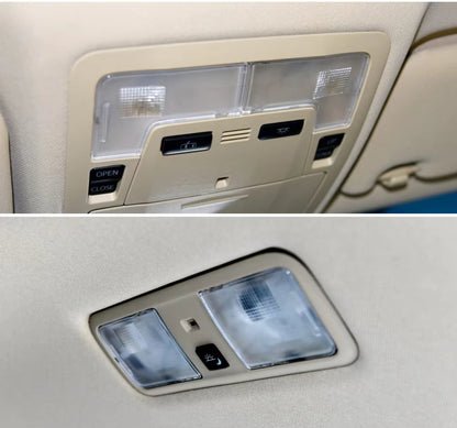 Car Plastic Front Rear Reading Light Switch Cover LED Bulb Row Shell Lampshade Cover Kit For Toyota Gen 7 Camry 2012-2017