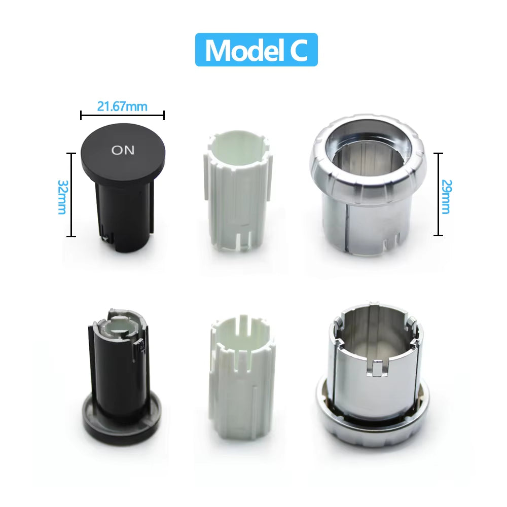 3PCS Car Console Radio CD Player Buttons ON Switch Cap Knob Cover For Benz A C E GLK GLA ML GL CLS W176 W246 W156 W204 W166 W218