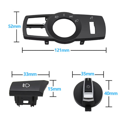 LHD RHD Headlight Lamp Rotary Button Foglight Switch Cover Panel Trim For BMW 5 5GT 6 7 X3 X4 Series F10 F11 F07 F06 F01 F25 F26