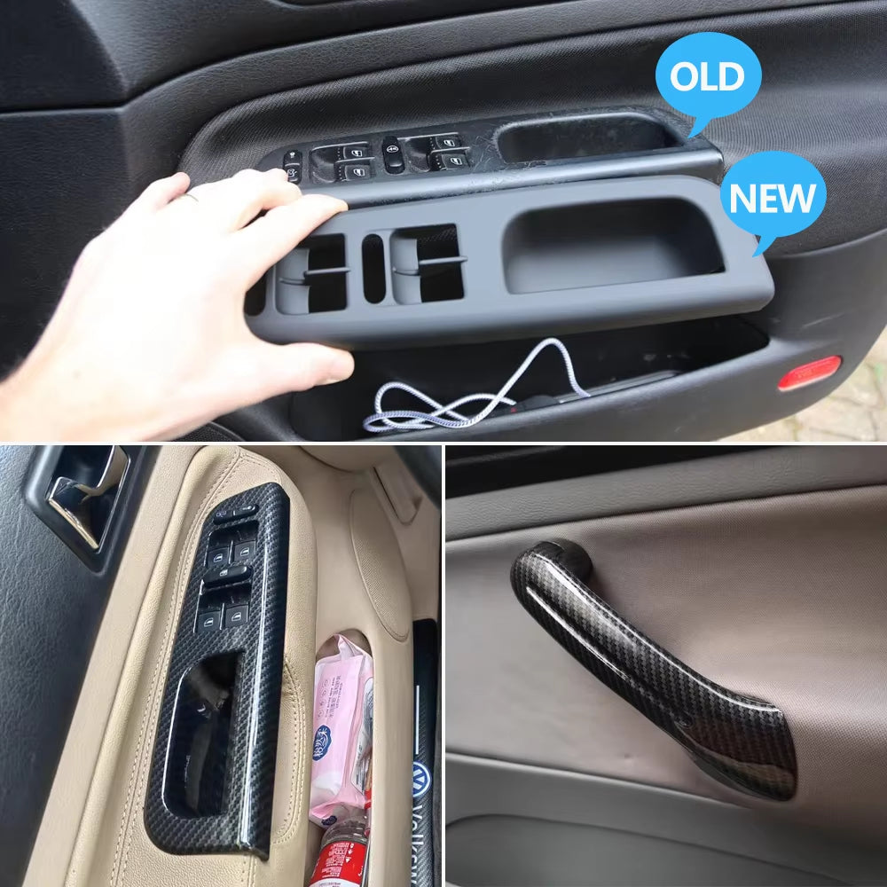 LHD Car Front Rear Left Right Door Pull Grab Handle Cover Panel Trim For VW Bora Golf 4 MK4 Jetta 1999-2004
