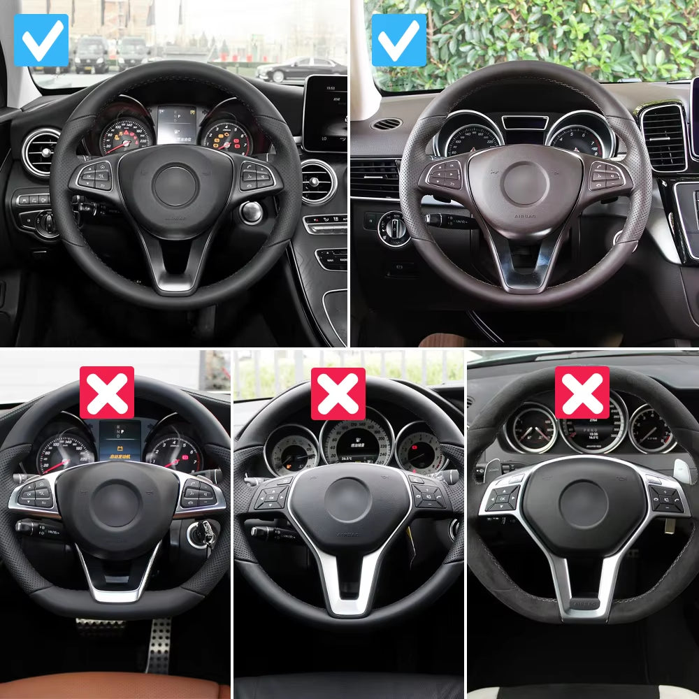 Car Steering Wheel Cover Trim For Benz A B C CLA CLS E GLA GLC GLE Class W176 W246 W205 W117 W218 W213 W156 X253 W292 W166 W448