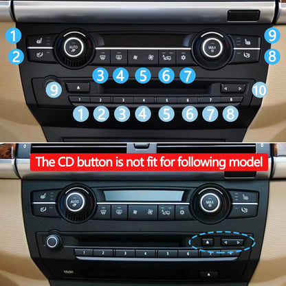 8/9PCS Car Air Conditioning AC Button Multimedia CD Player Switch Digital Control Buttons For BMW X5 X6 E70 E71 E72 2007-2013