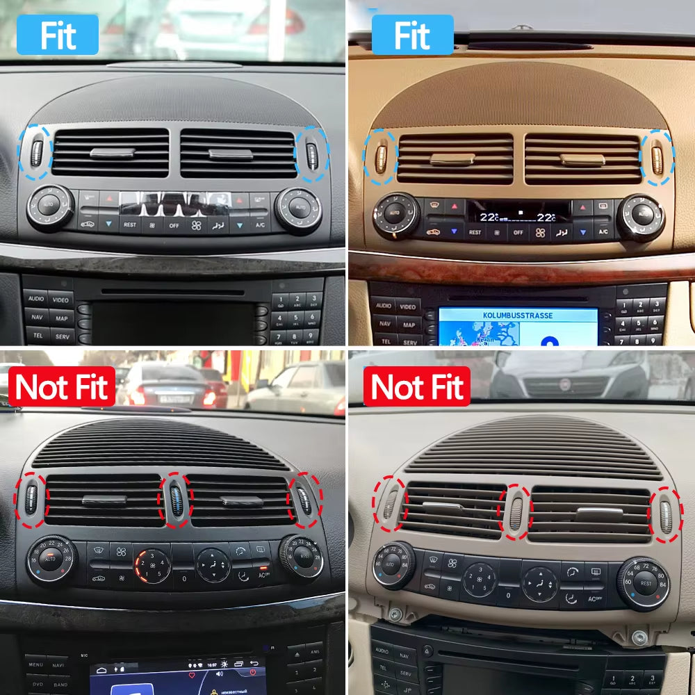 2PCS Front Rear Air Conditioning Control Roller AC Vent Base Rolling Wheel For Benz E Class W211 E200 E300 E230 E260 E280