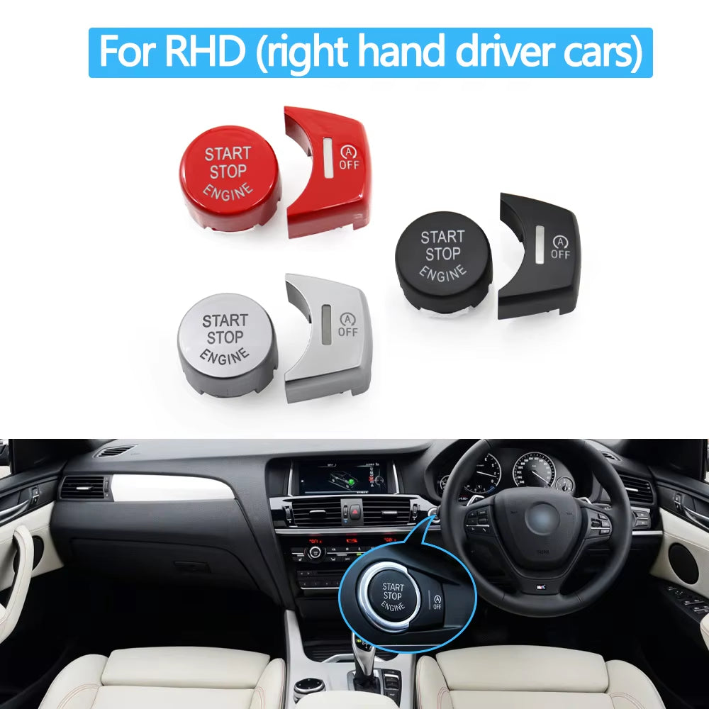 LHD RHD Car Engine Start Stop Button Switch Cover OFF Button For BMW X3 X4 X5 X6 F25 F26 F15 F16 61319291693,61319291694