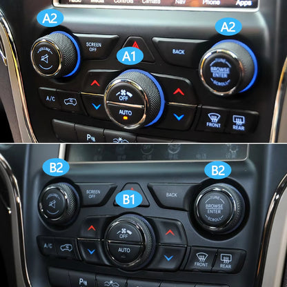 1/2PCS Car Front Dashboard AC Heater Climate Control Switch Button Radio Volume Knob Cover For Jeep Grand Cherokee WK2 2014-2021