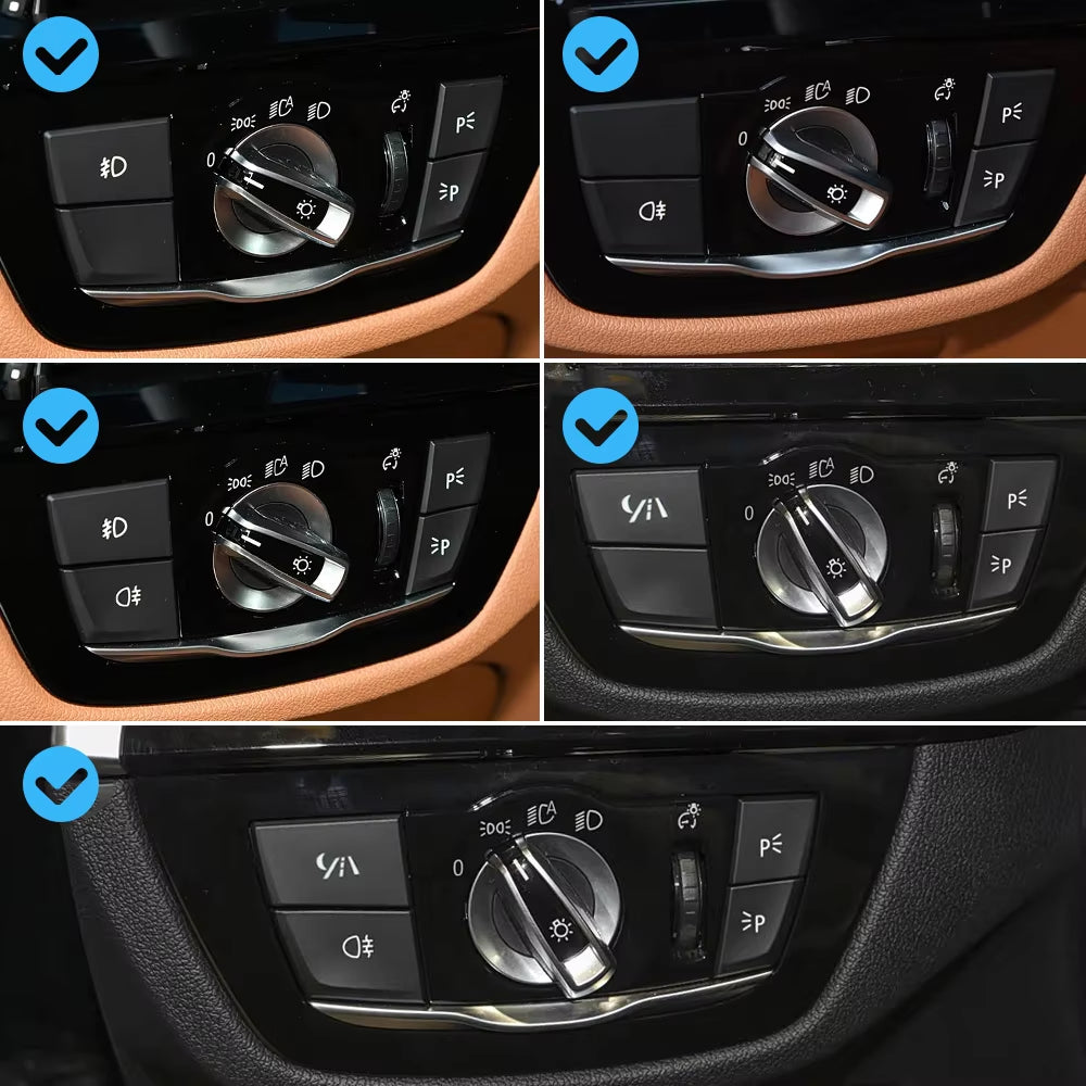 Car HeadLamp Rotary Foglight Button Headlight Switch Cover Panel For BMW 5 6GT Series G30 G31 M5 F90 G32 2017-2022