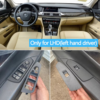 LHD Car Front Door Window Control Switch Outer Frame Panel Trim Cover For BMW 7 Series F01 F02 730 735 740 745 750 760