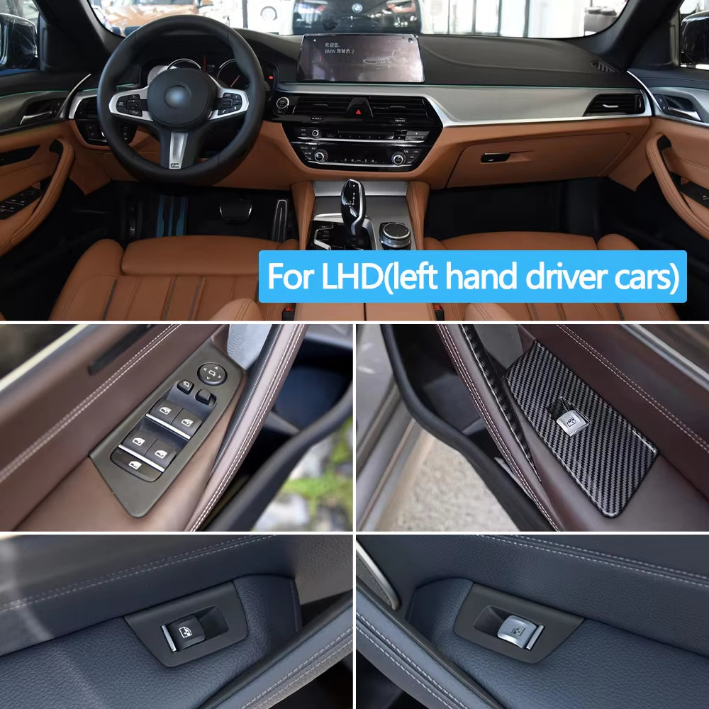 LHD Car Interior Front Rear Door Window Lift Switch Button Panel Trim Cover Replace For BMW 5 Series G30 G31 F90 525i 530i 540i