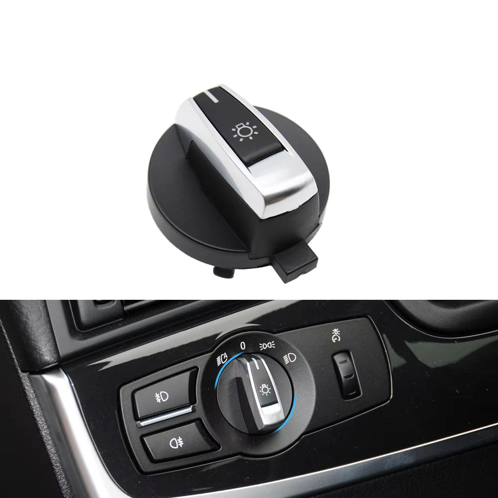 Black Headlight Lamp Switch Rotary Knob Button Cap For BMW 5 5GT 6 7 X3 X4 Series F10 F11 F07 F06 F01 F25 F26 61316803965