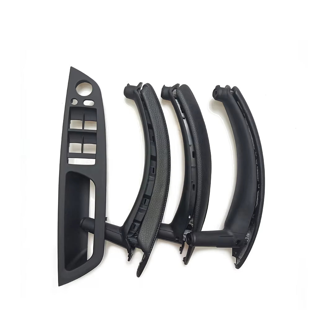 7PCS Set LHD RHD Interior Door Window Switch Panel Pull Handle With Leather Cover For BMW X5 X6 E70 E71 2007-2014