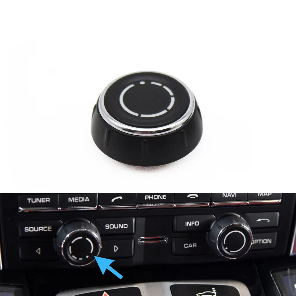 Car Center Console Audio Volume Knob Cover CD Control Switch Button For Porsche Cayenne Panamera Macan Boxster 911 718 970