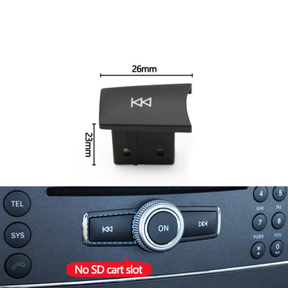 Car CD Audio Play Forward Back Off Button Cover For Benz C GLK ML GL E CLS Class W204 X204 W218 W212 W176 W156 W172 W246