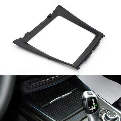 Car Front Center Console Panel Bezel Water Cup Holder Decorative Trim Cover For BMW X5 X6 E70 E71 E72 51166956756 51169129401
