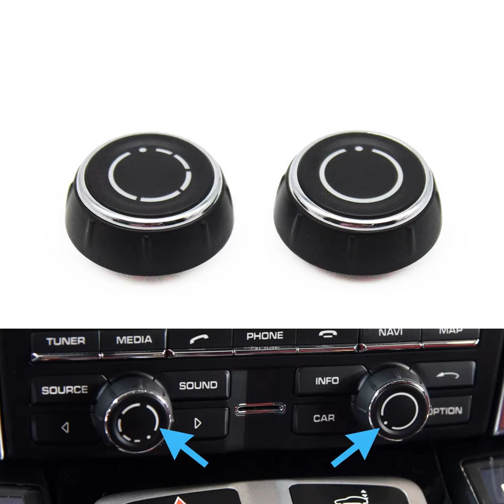 Car Center Console Audio Volume Knob Cover CD Control Switch Button For Porsche Cayenne Panamera Macan Boxster 911 718 970