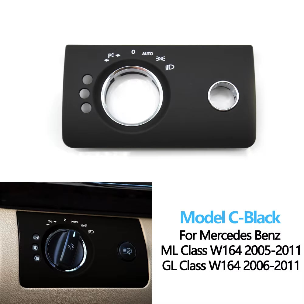 LHD Car Interior Front Left Headlight Switch Button Panel Trim Cover Replacement For Benz W164 ML GL 300 350 450 500 2005-2011
