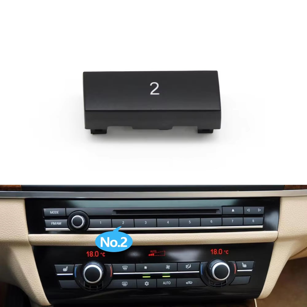 12PCS Car Center Console CD Digital MODE FM/AM Button Cover Trim For BMW 5 6 7 5GT Series F10 F11 F06 F12 F13 F07 F01 F02 F04